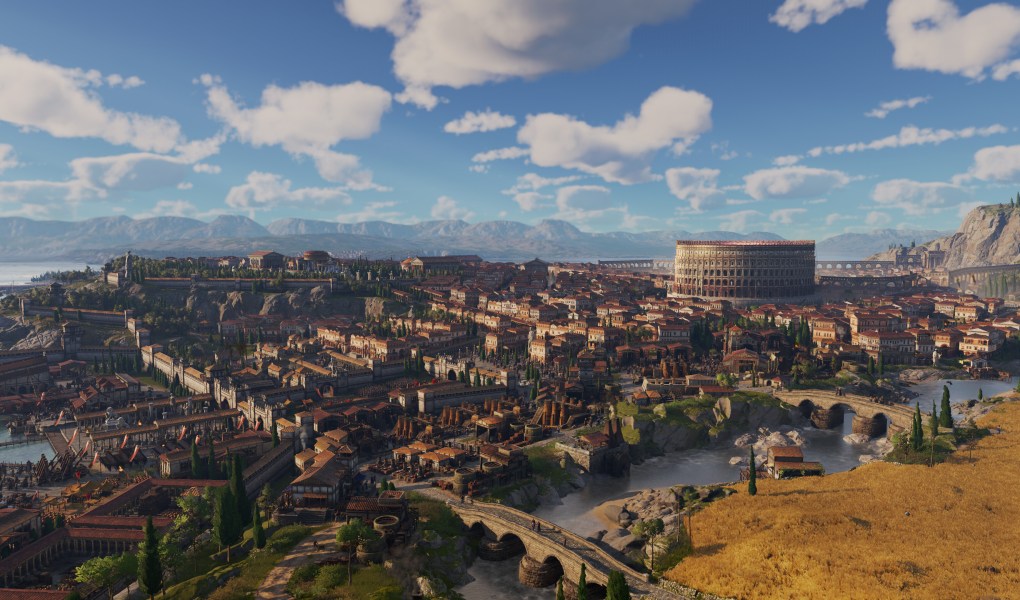Stunning landscape of a Roman city in Anno 117: Pax Romana with Colosseum
