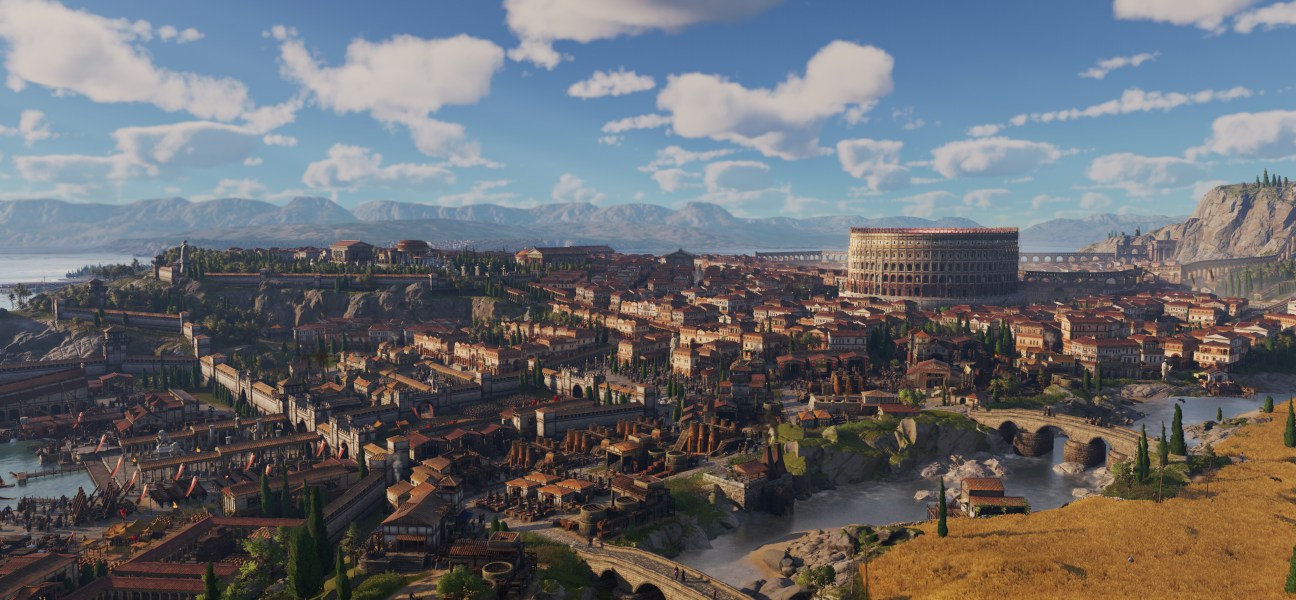 Stunning landscape of a Roman city in Anno 117: Pax Romana with Colosseum