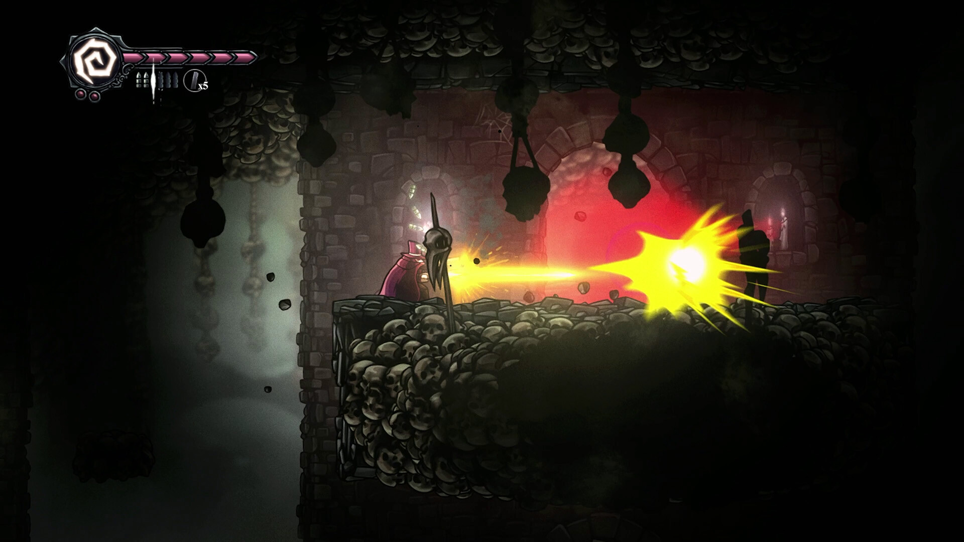Crowsworn gameplay showcasing dynamic combat in a dark fantasy setting