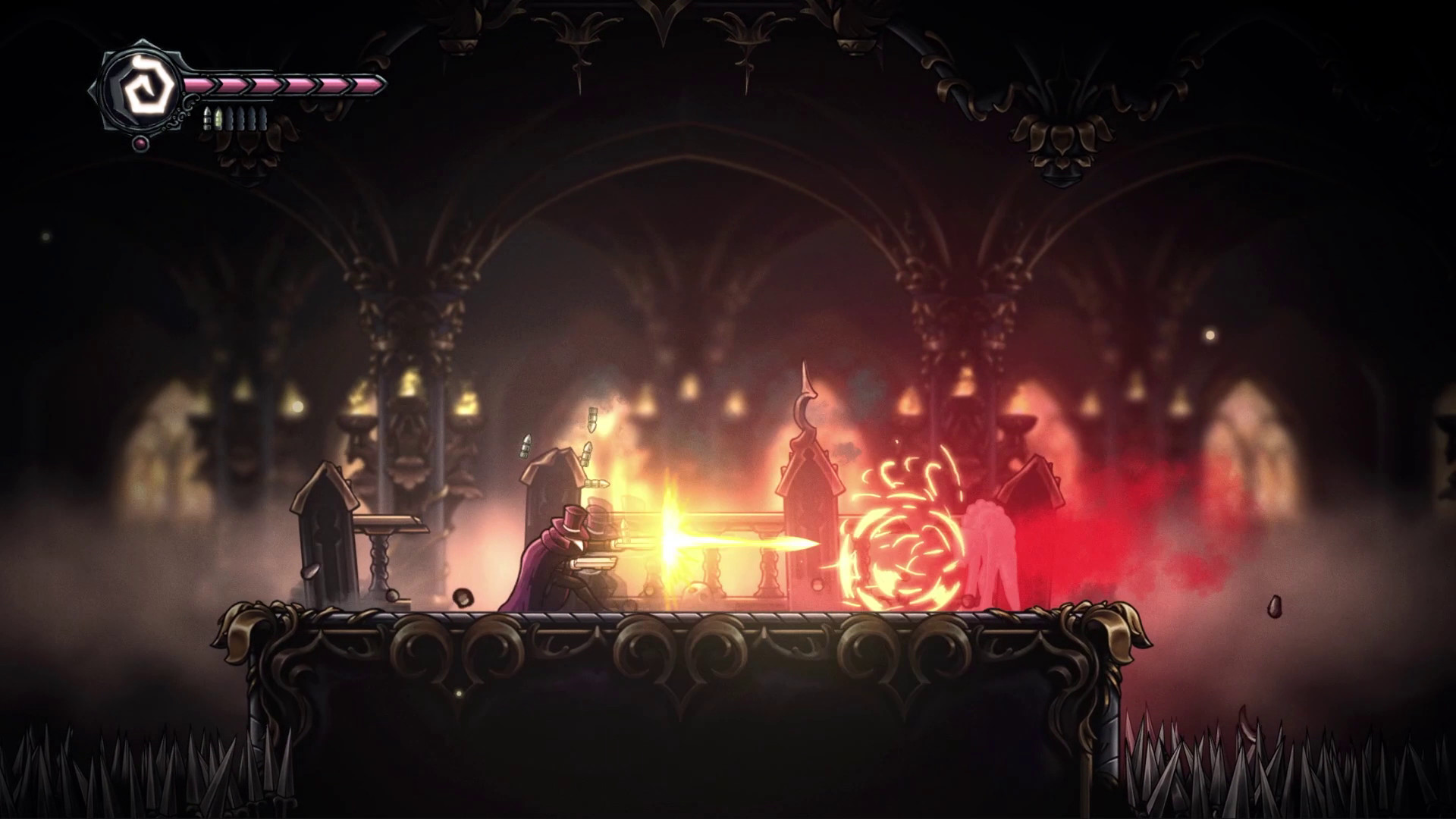 Crowsworn dark fantasy scene with stylized combat and atmospheric lighting