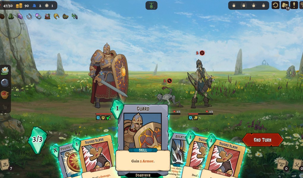 Turn-based strategy gameplay in Deathless. The Hero Quest with cards and characters.