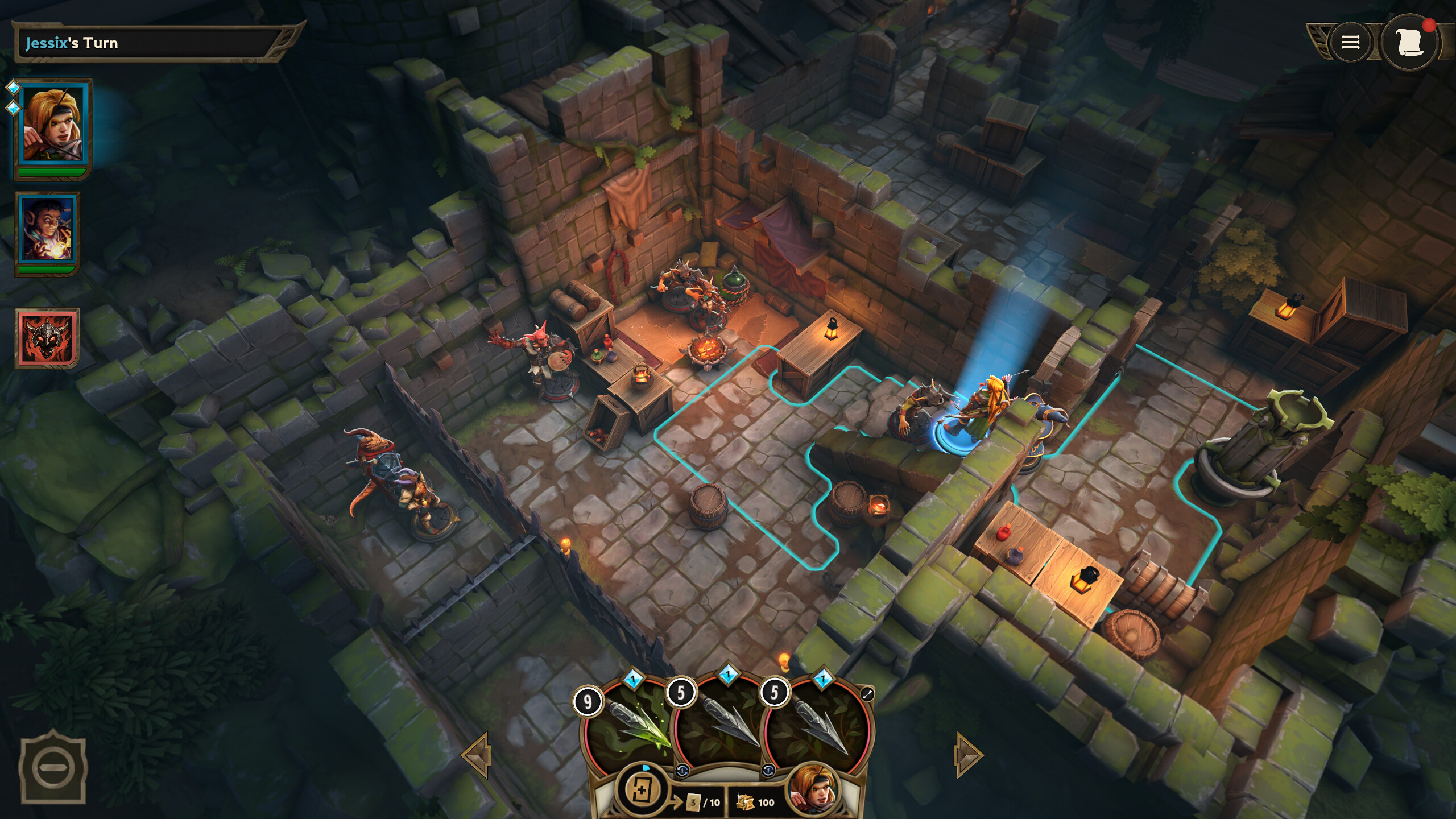 Tactical gameplay scene from Demeo x Dungeons & Dragons: Battlemarked