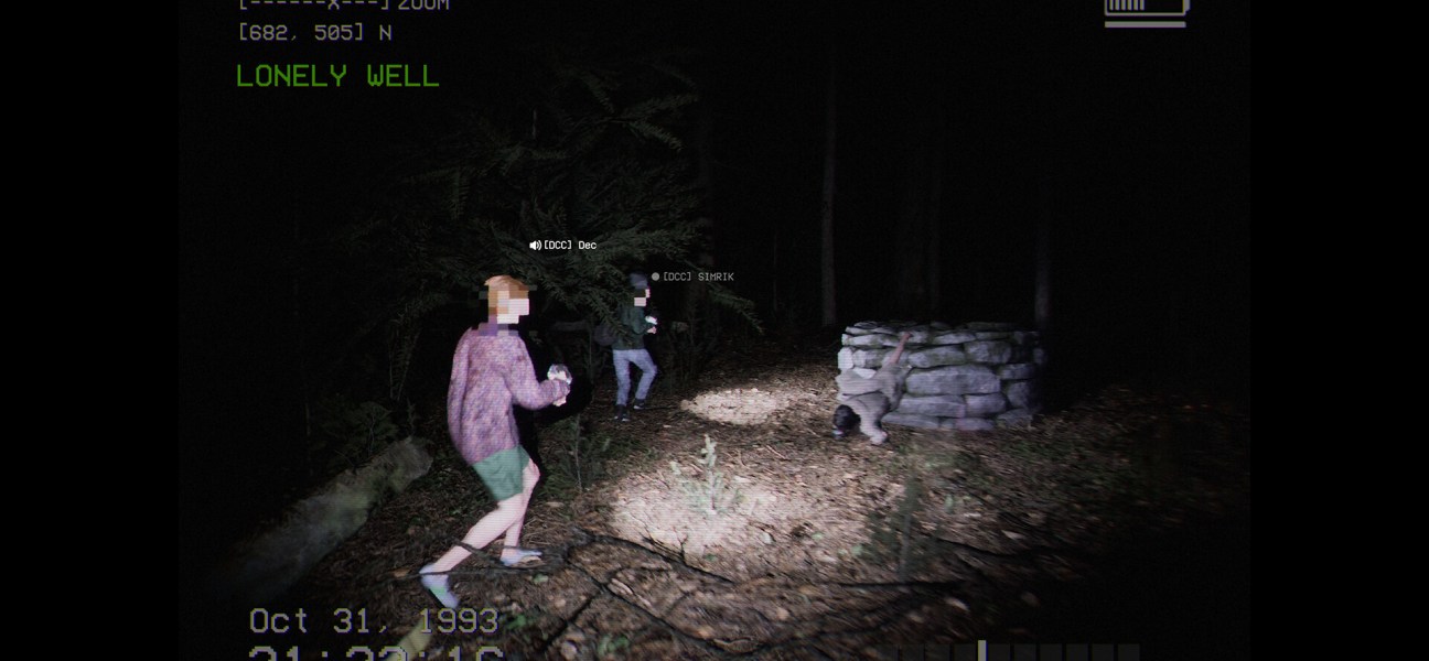 Players exploring a dark forest in DON'T SCREAM TOGETHER, a cooperative horror game.