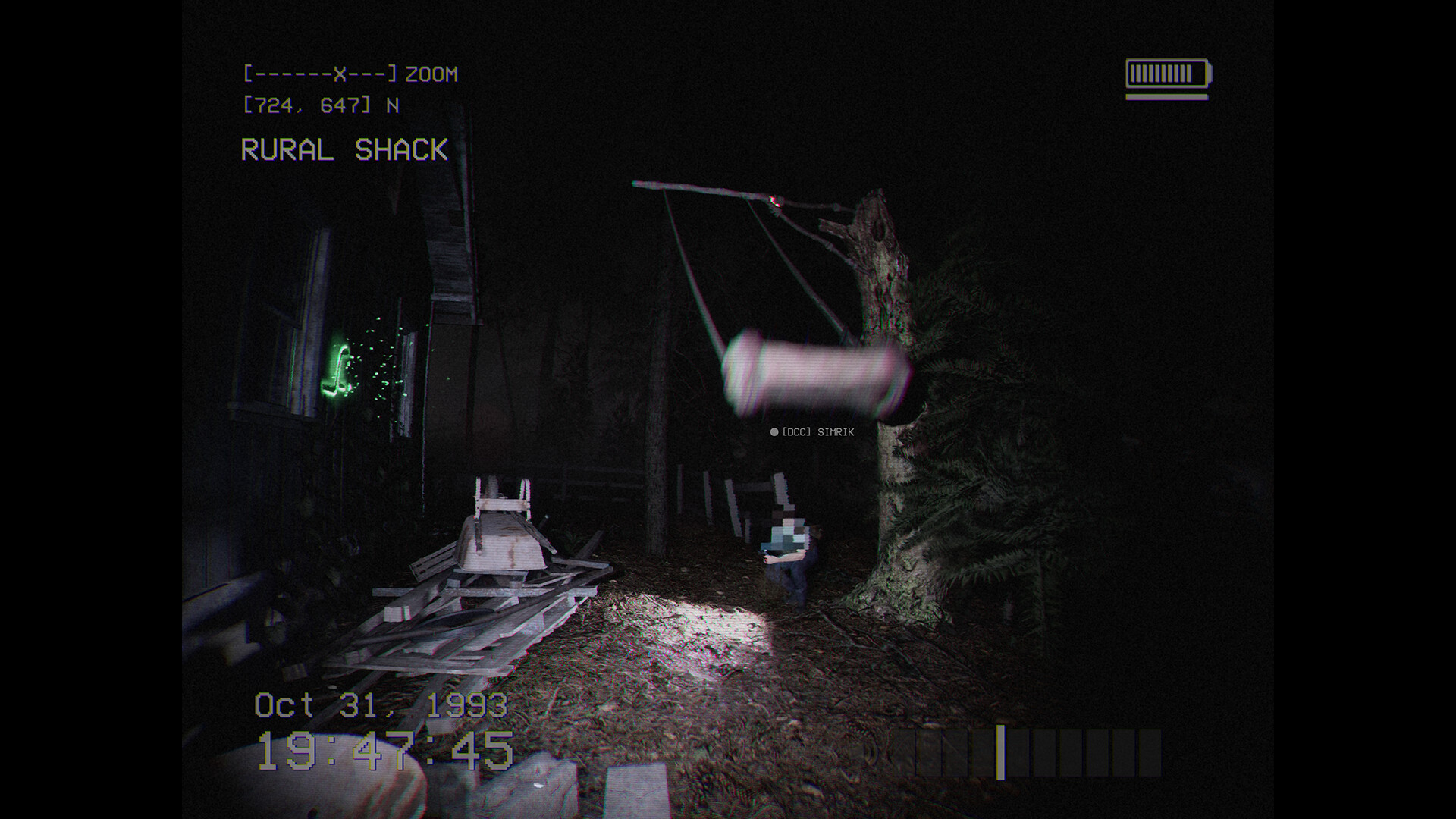 Spooky rural shack scene from Don't Scream Together game