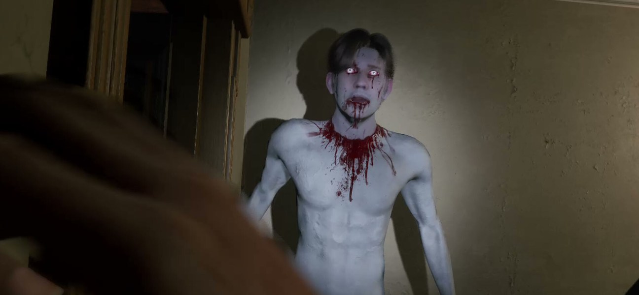 Chilling scene from Junji Ito Maniac: An Infinite Gaol featuring a bloodied figure.