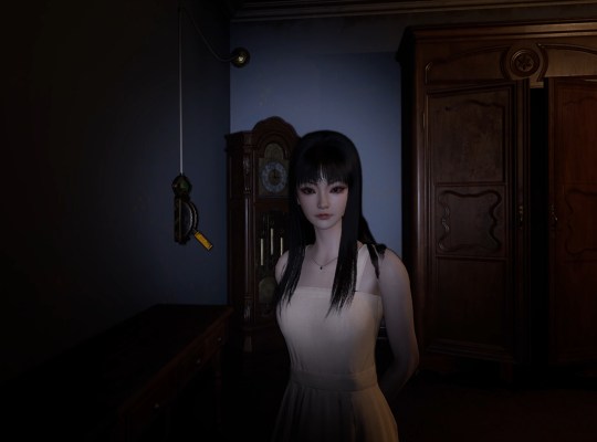 Character from Junji Ito Maniac: An Infinite Gaol in eerie room setting