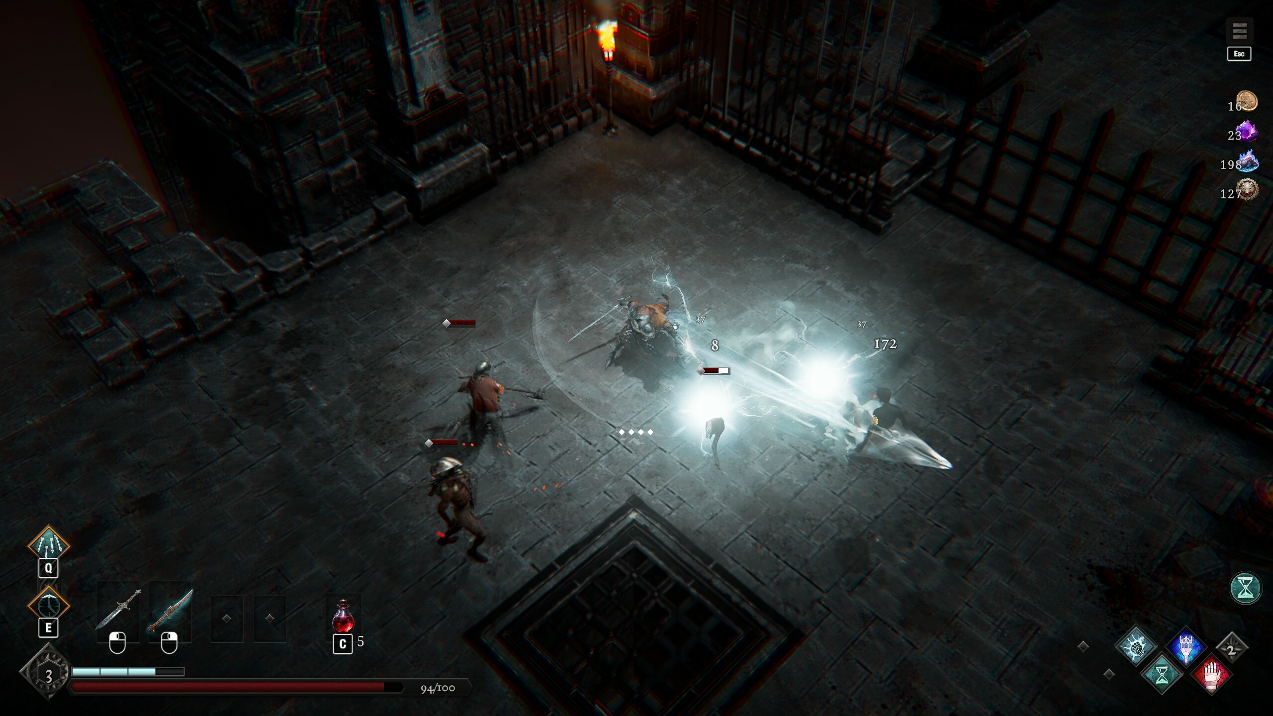 Intense combat scene from Netherworld Covenant showcasing tactical gameplay.