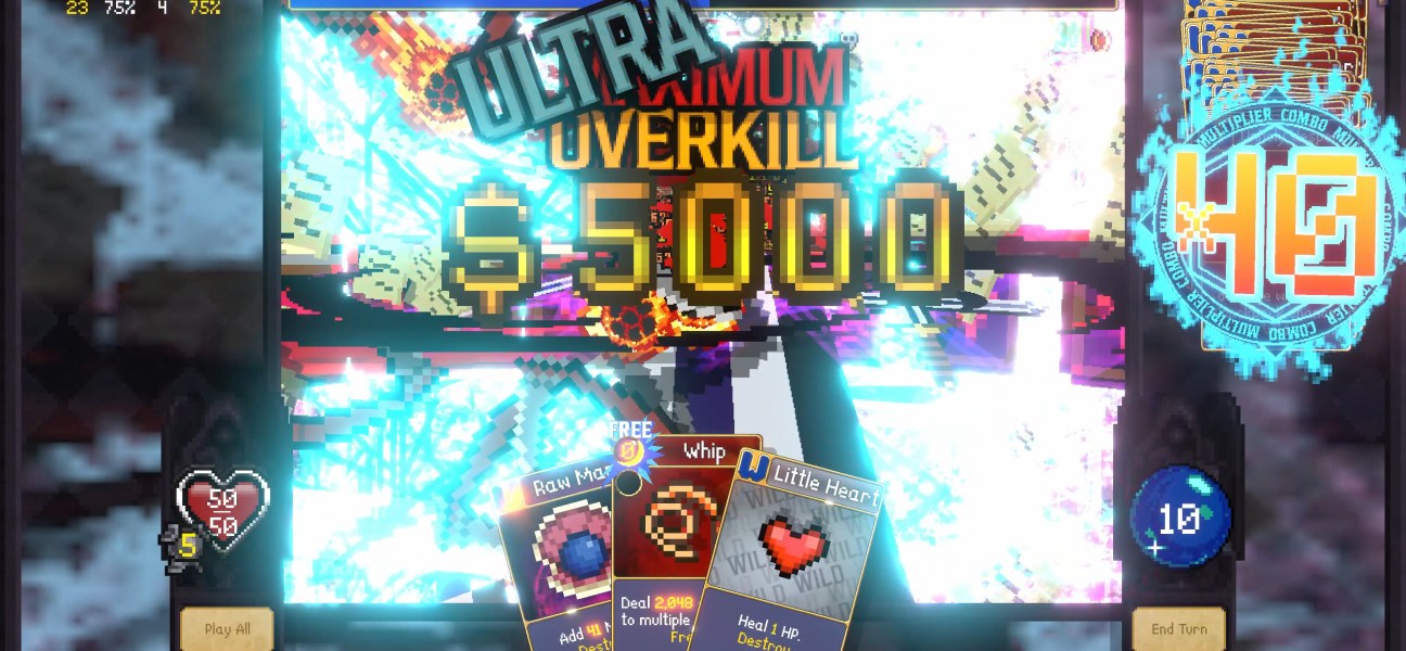 Vampire Crawlers: The Turbo Wildcard gameplay with cards and vibrant background