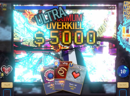 Vampire Crawlers: The Turbo Wildcard gameplay with cards and vibrant background