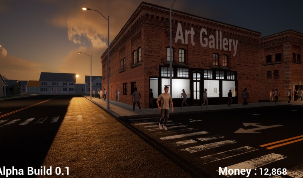 Art Gallery in Abyss of Doom's medieval setting with atmospheric lighting