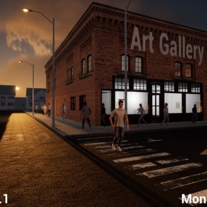 Art Gallery in Abyss of Doom's medieval setting with atmospheric lighting