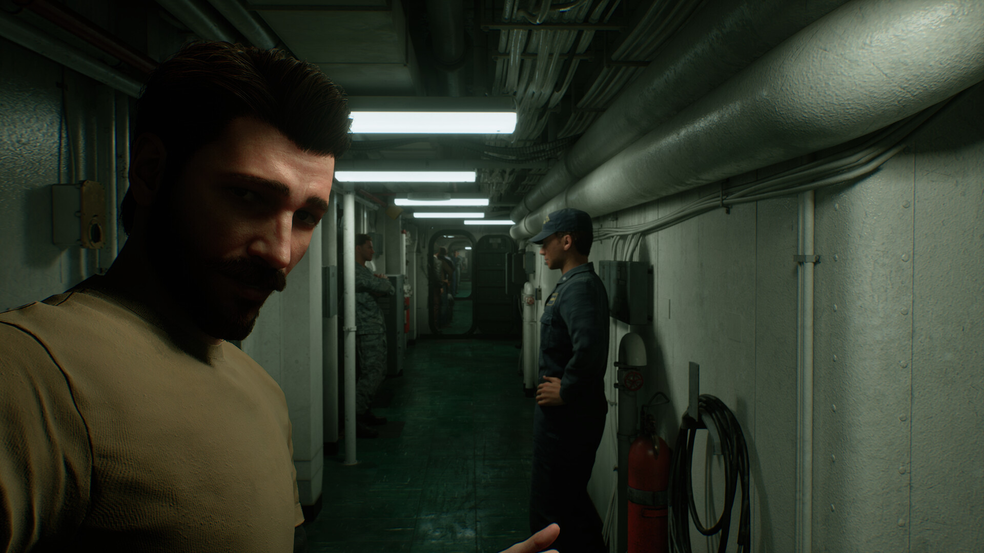 Character interaction in Ace Combat 8: Wings of Theve's detailed environment