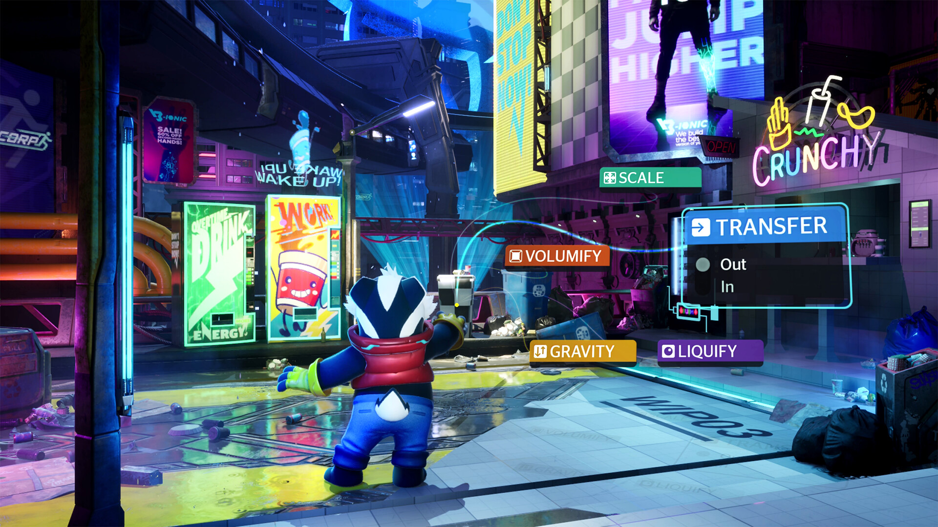 Bradley the Badger explores a vibrant game world with developer tools in hand.