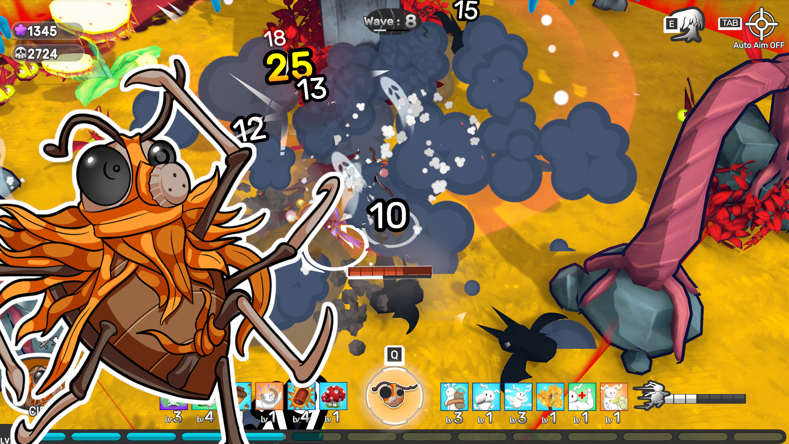 Action-packed scene from Cast Outs featuring a character and chaotic battle environment