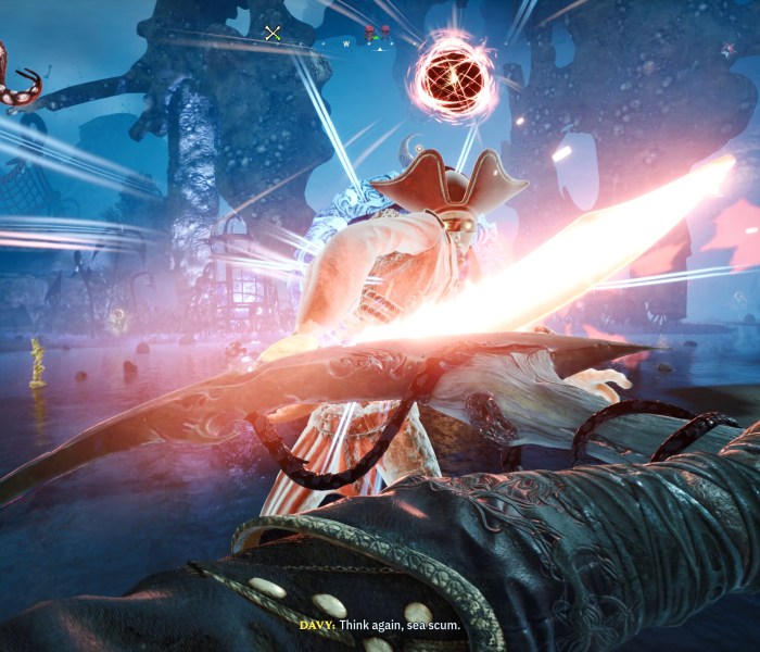 Intense sword fight in DAVY x JONES showcasing pirate action and surreal visuals