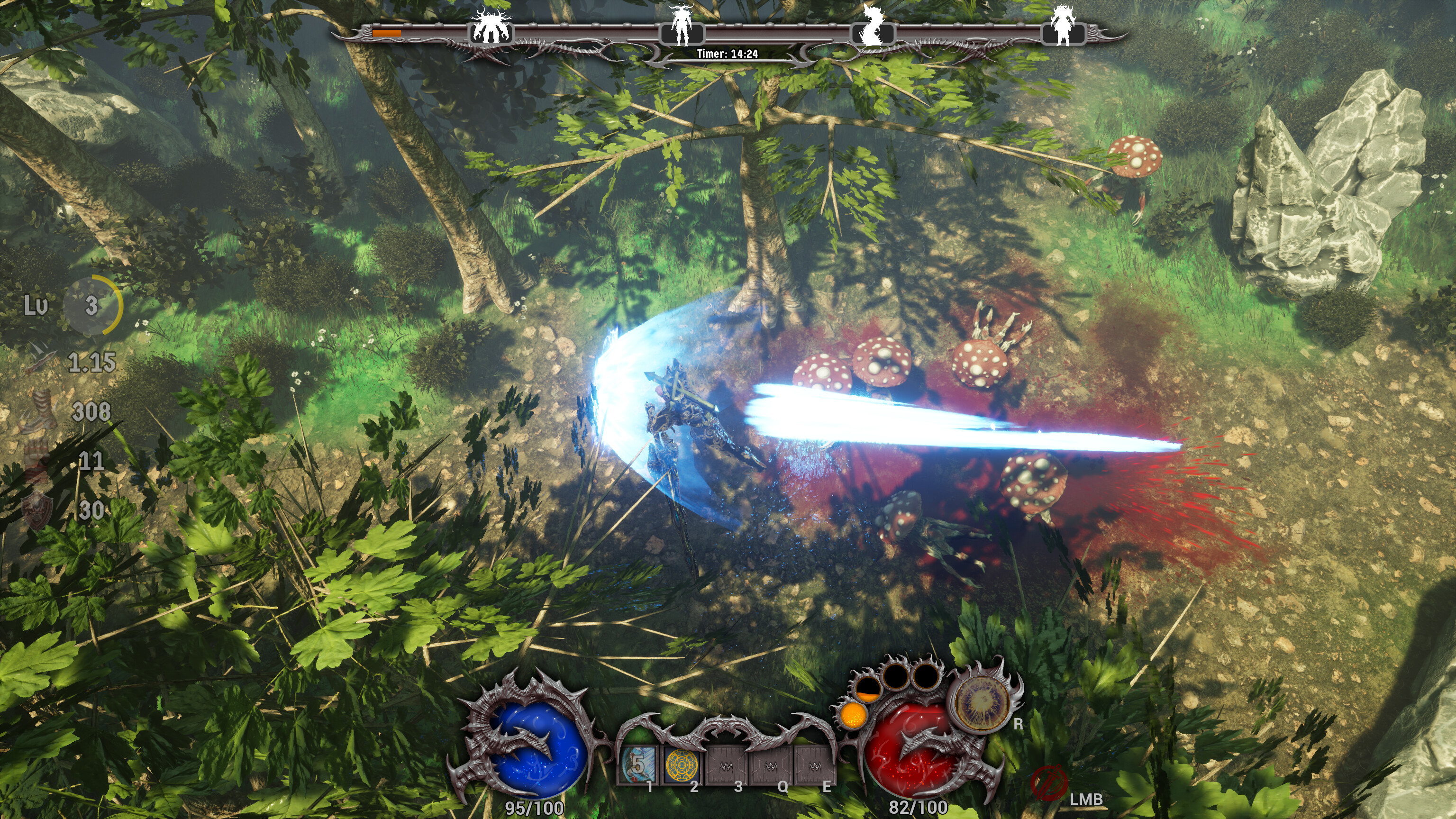 Action-packed scene from Hell On Earth featuring combat and vibrant environments