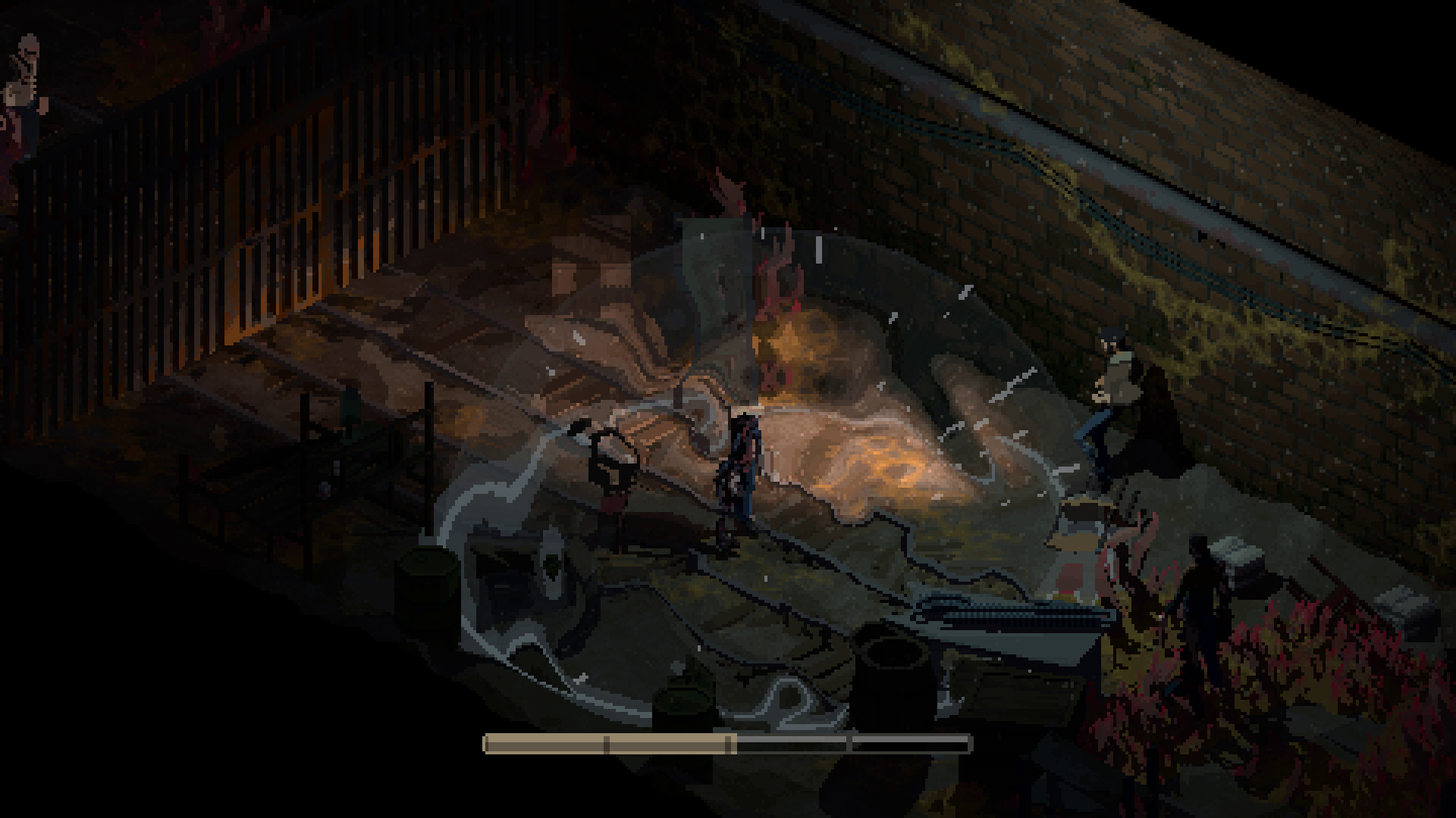 Holstin game scene showcasing eerie atmosphere and mysterious elements.