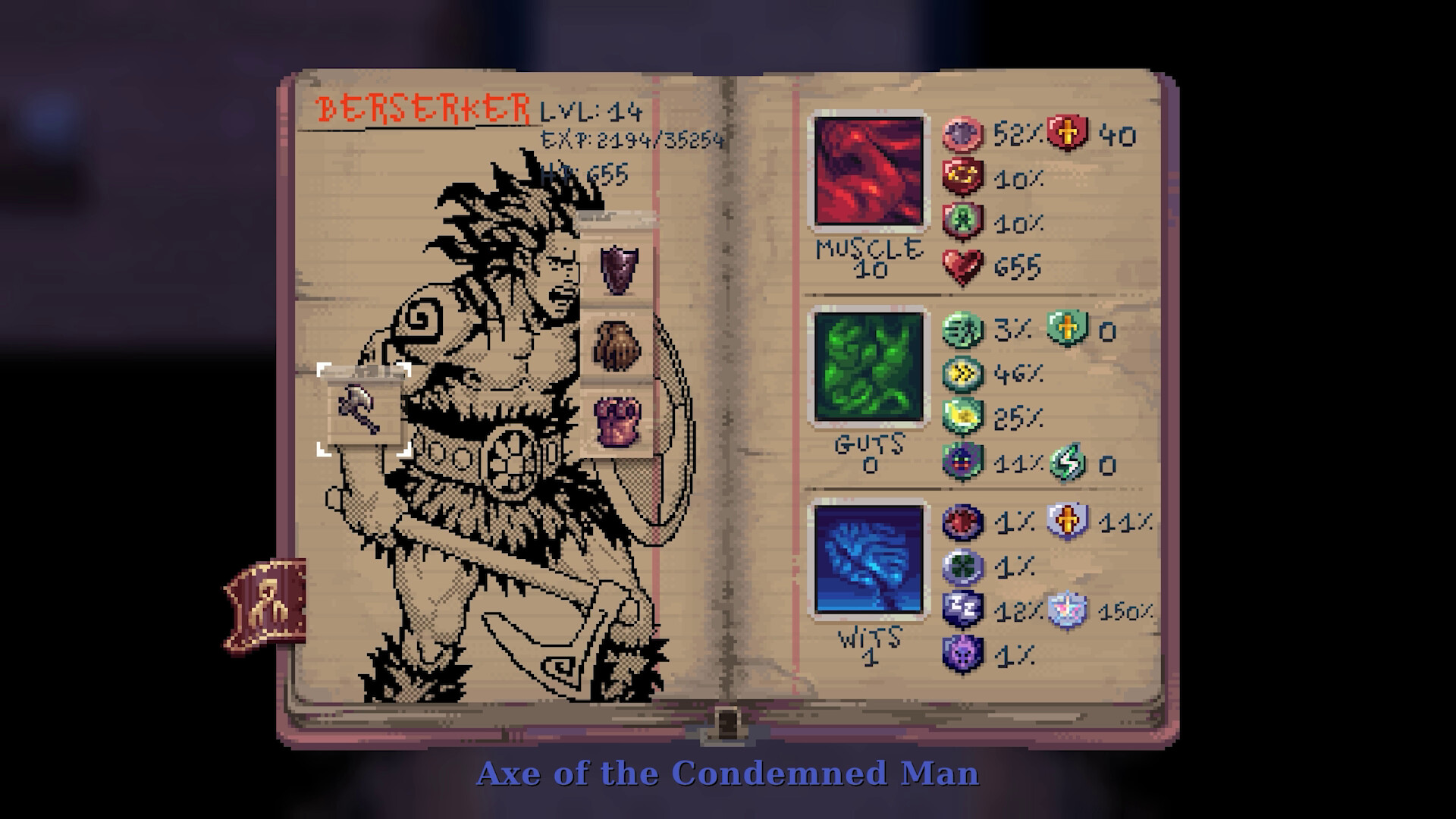 Character stats and abilities in Kingdom of Night RPG