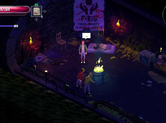 Isometric scene from Kingdom of Night showcasing characters in a dark, atmospheric setting