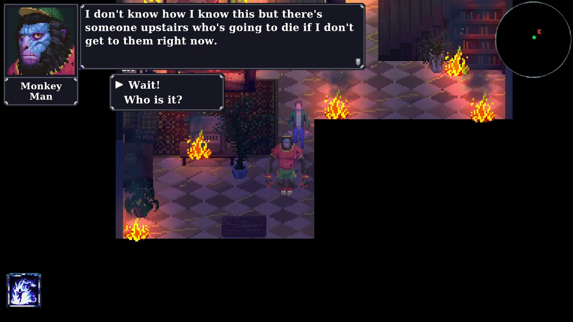 Dialogue scene in Kingdom of Night featuring suspenseful interaction