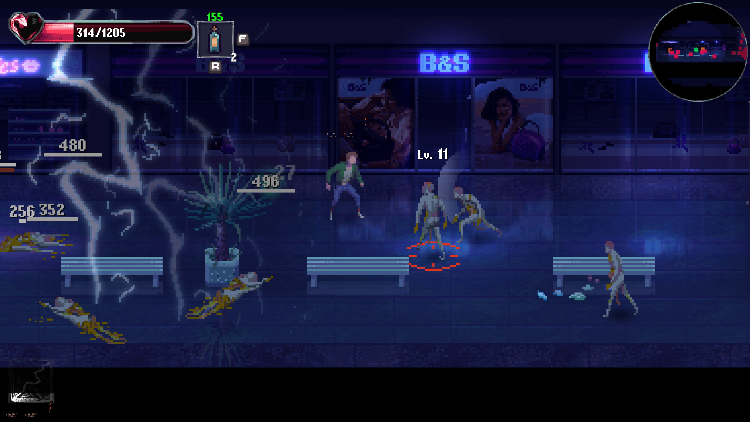 Action scene in Kingdom of Night featuring combat in a neon-lit environment