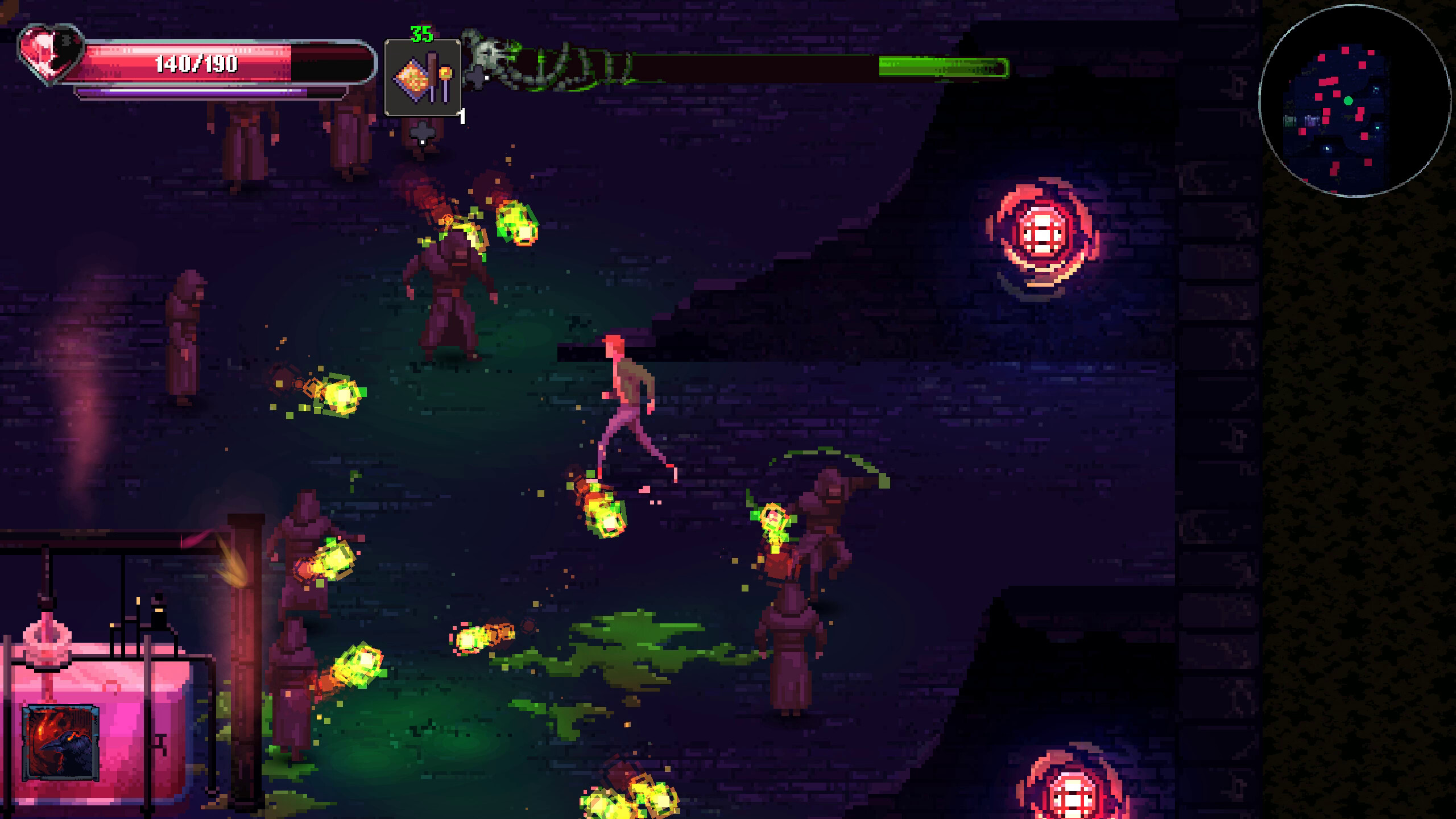 Action scene from Kingdom of Night featuring combat against cosmic horror enemies
