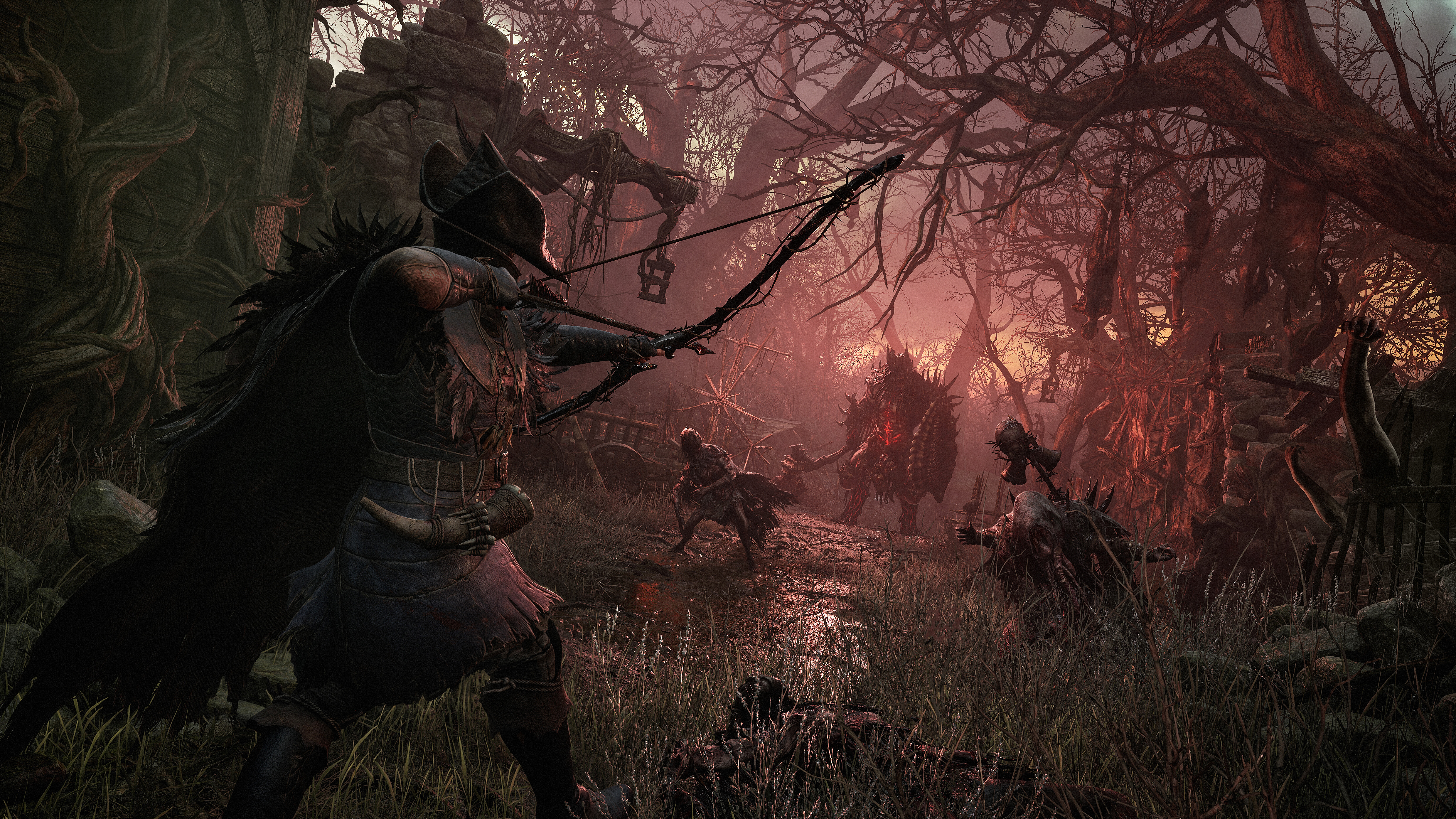 Dark fantasy action scene from Lords of the Fallen featuring a character with a bow.