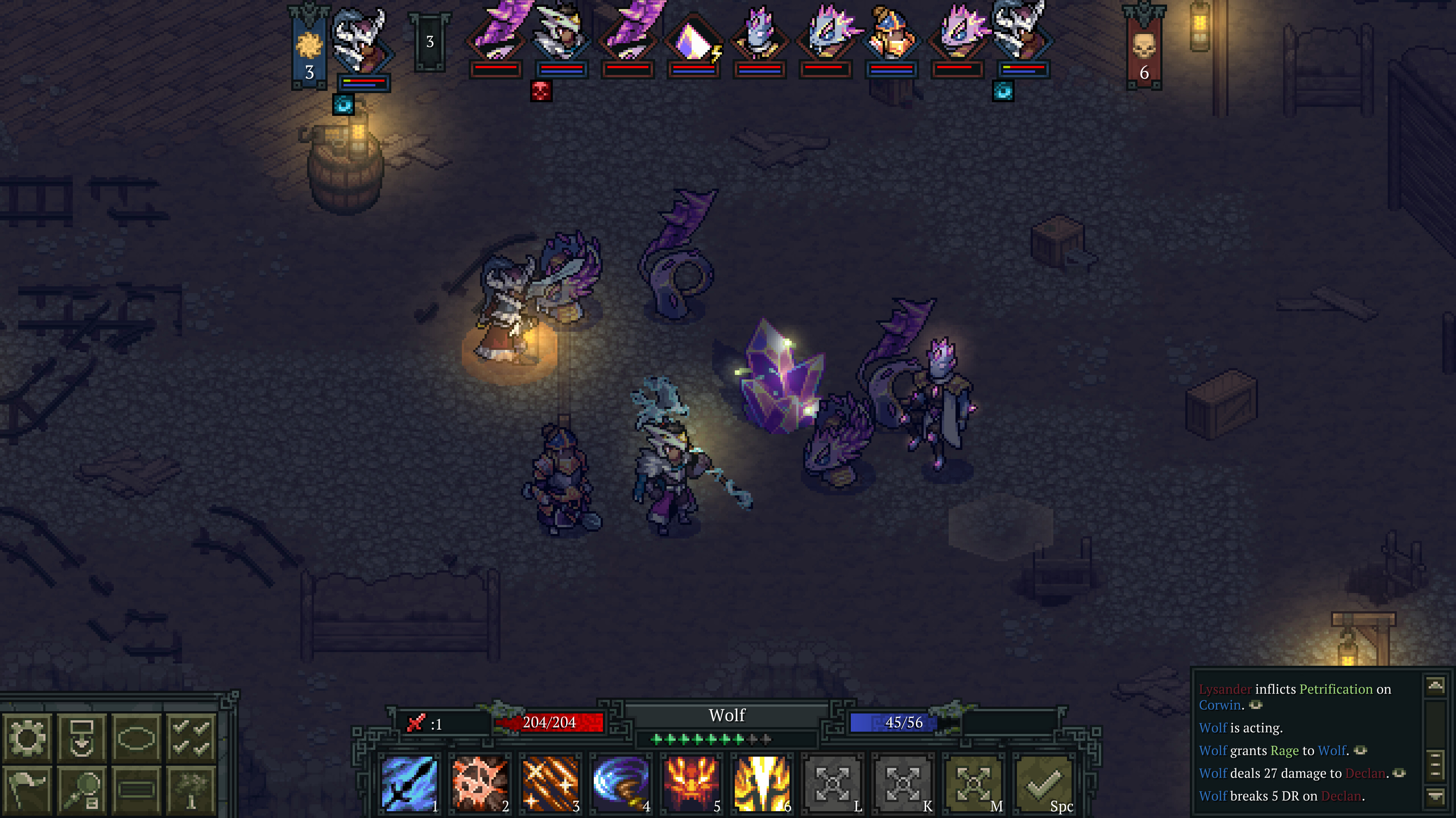 Turn-based tactical RPG scene from Pathbreakers: Roaming Blades with characters and combat elements.