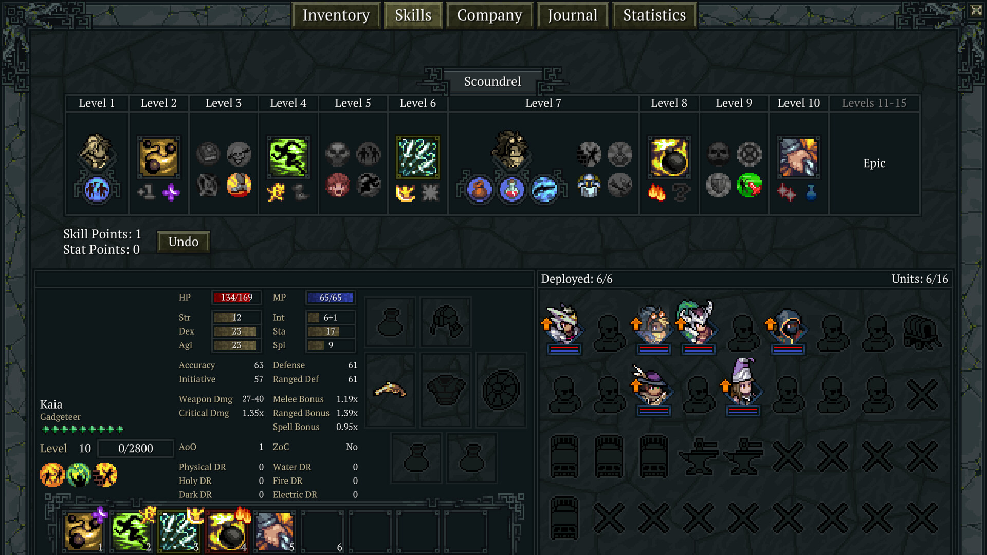 Gameplay screenshot of Pathbreakers: Roaming Blades showing inventory and character stats.