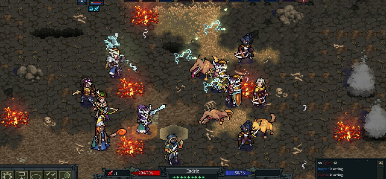 Tactical RPG battle scene in Pathbreakers: Roaming Blades with characters and spells.