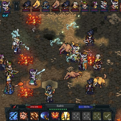Tactical RPG battle scene in Pathbreakers: Roaming Blades with characters and spells.