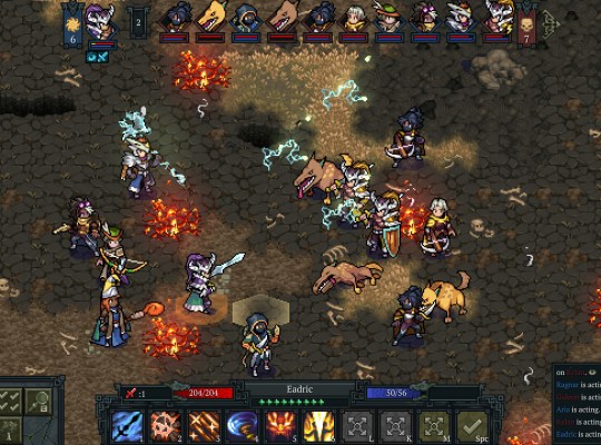 Tactical RPG battle scene in Pathbreakers: Roaming Blades with characters and spells.