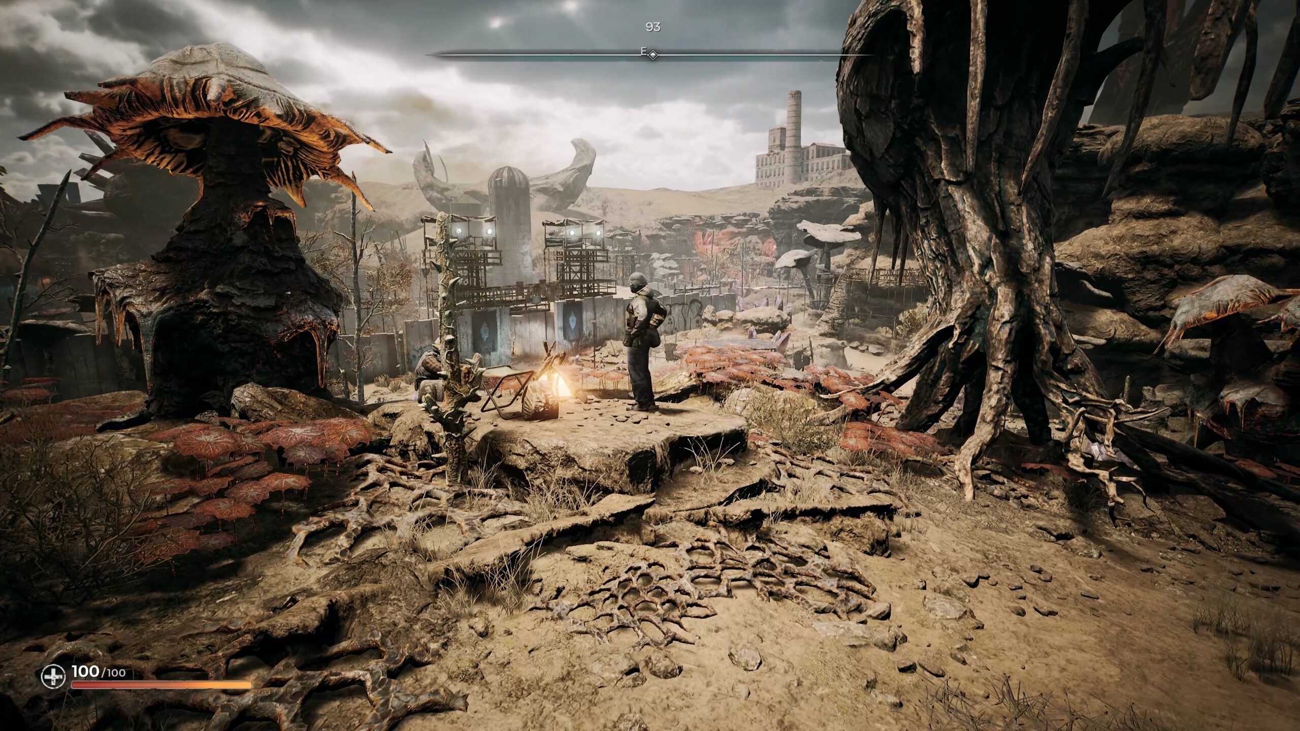 Post-apocalyptic landscape in PIONER featuring characters and eerie environment