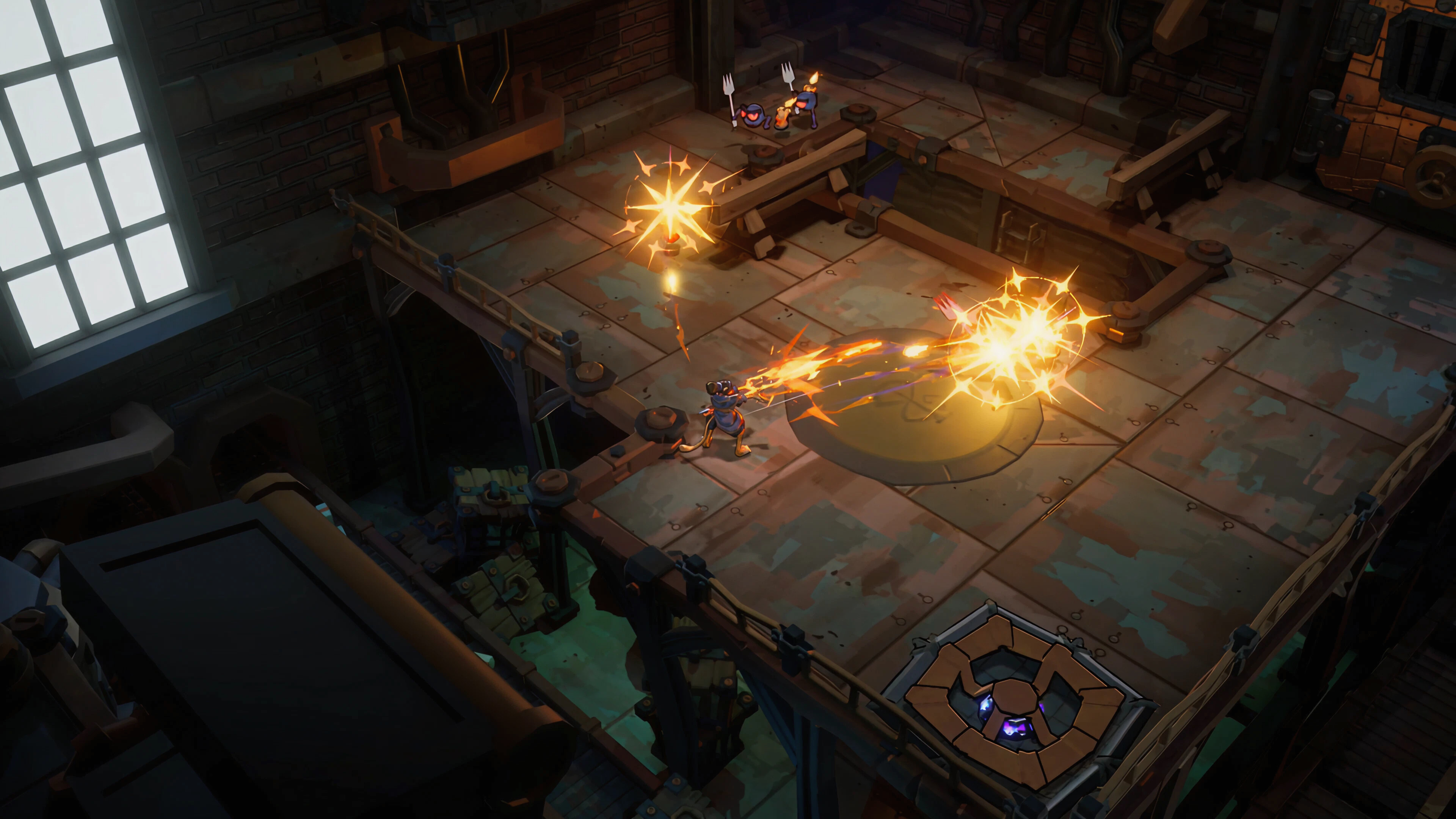 Action-packed scene from Raiders of Blackveil featuring explosive combat