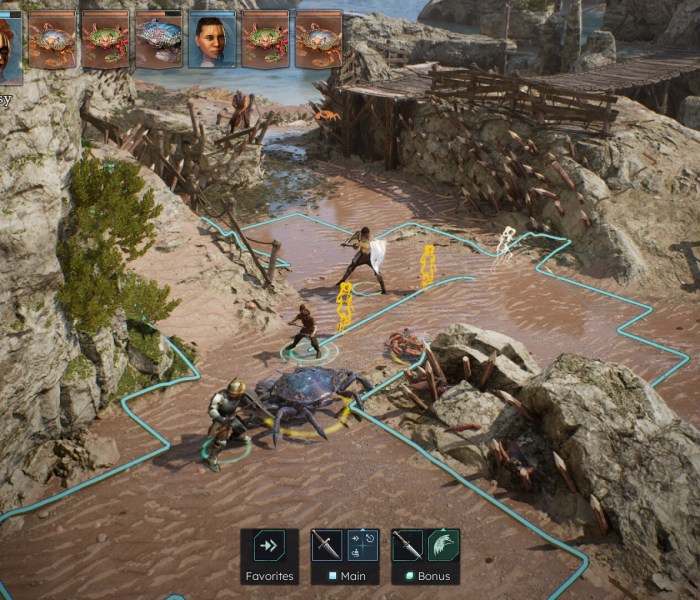 Turn-based combat scene in Solasta II featuring characters and strategic positioning.