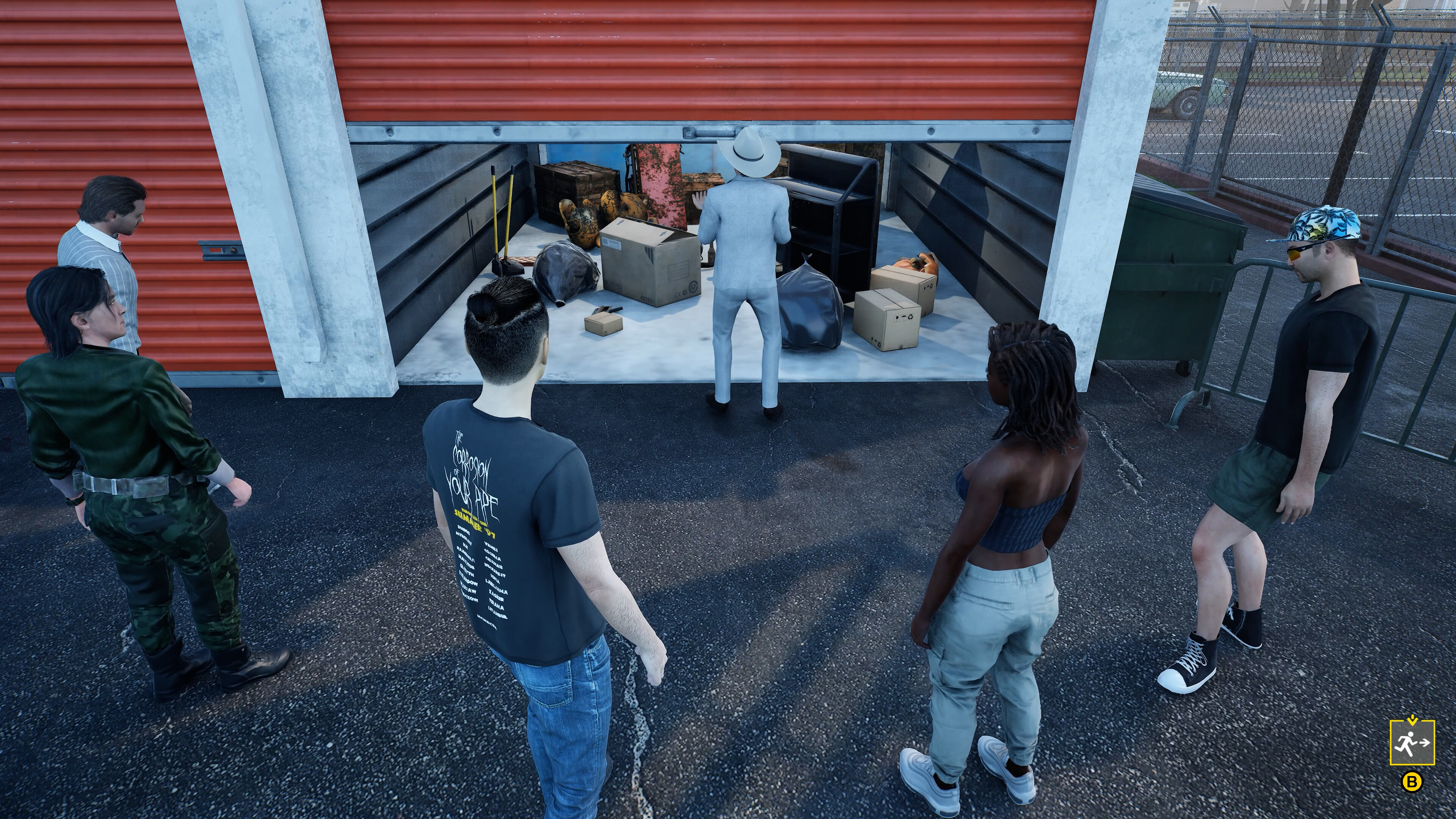 Players bidding on a storage unit in Storage Hunter Simulator