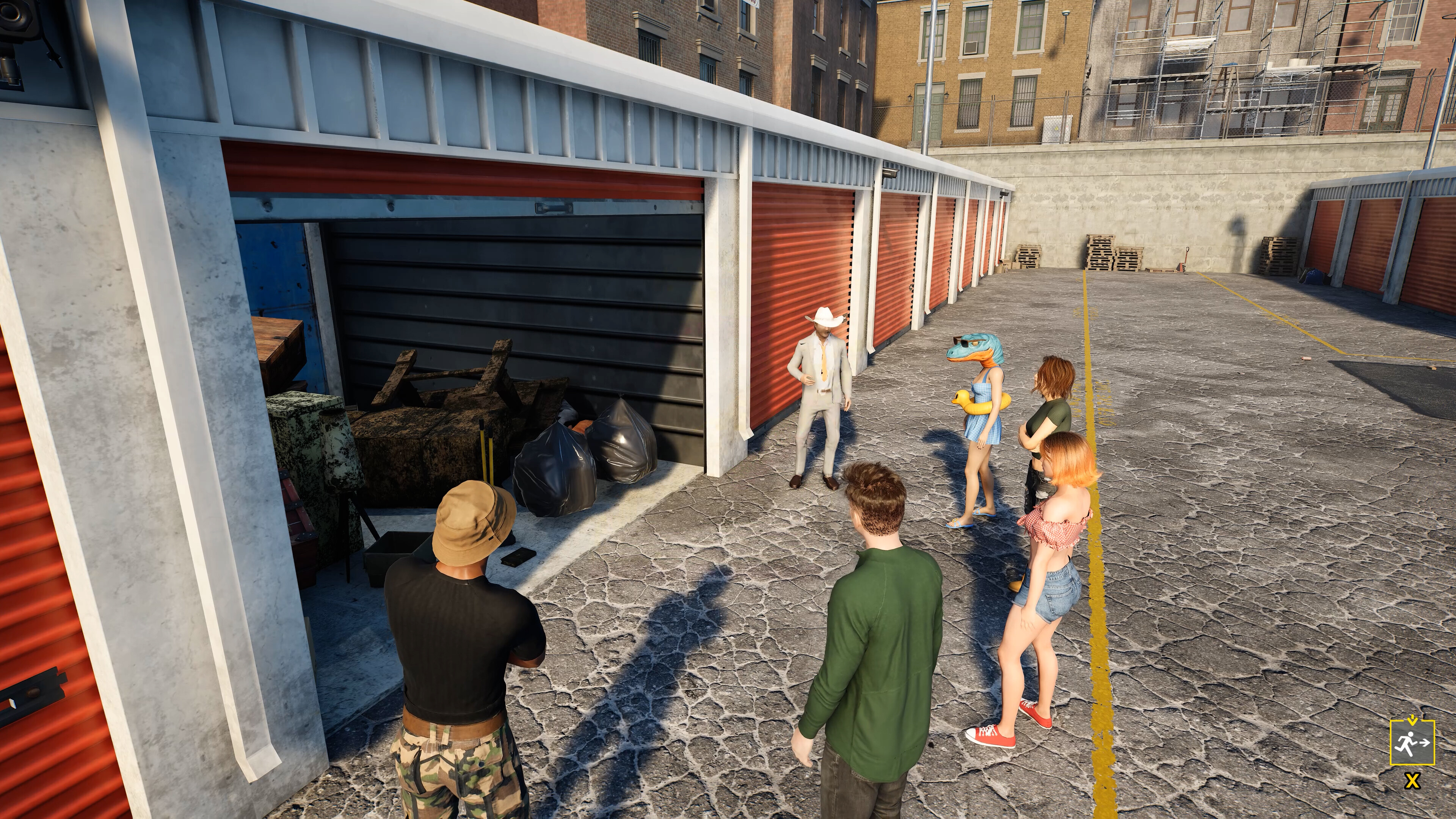 Players bidding on storage units in Storage Hunter Simulator