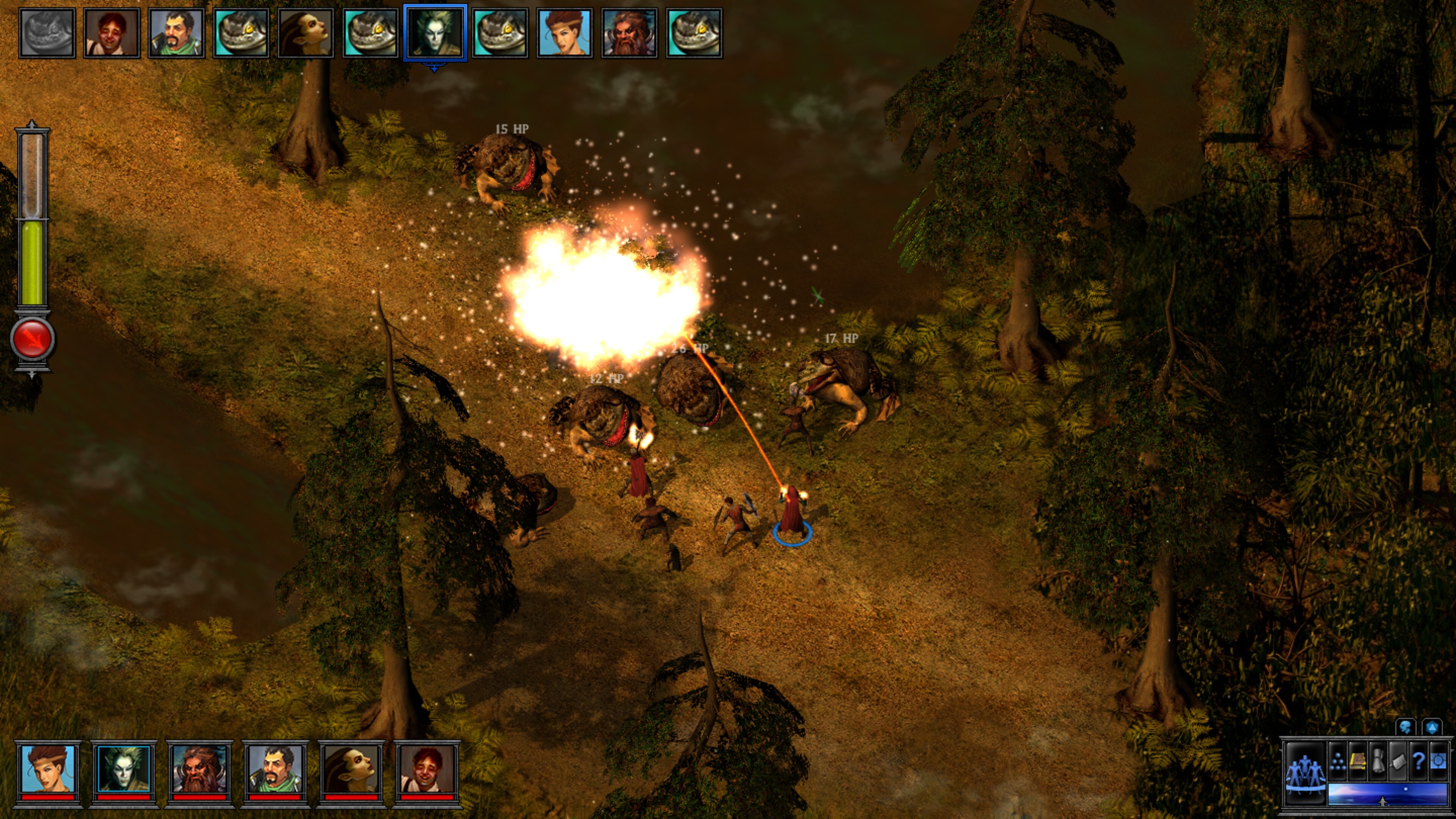 Action-packed scene from The Temple of Elemental Evil featuring combat against monstrous foes.