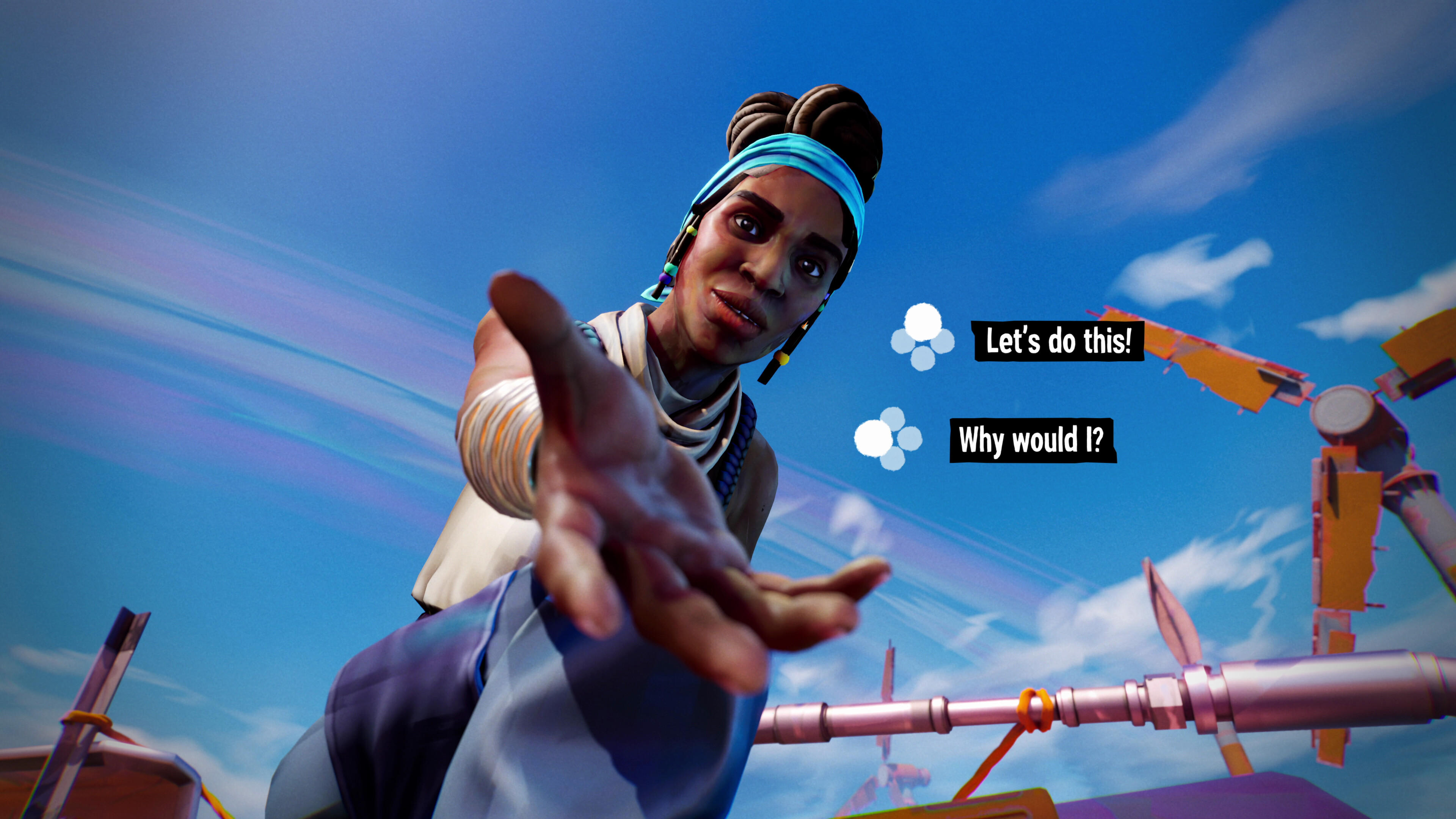 Kass reaching out with dialogue options in Tides of Tomorrow trailer