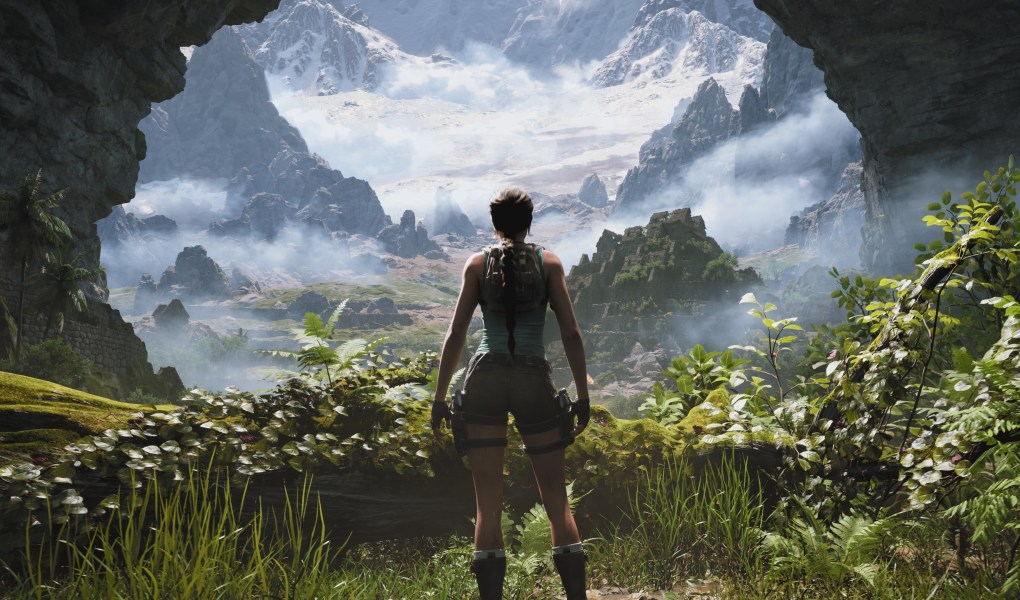 Lara Croft gazes over a lush valley in Tomb Raider: Legacy of Atlantis