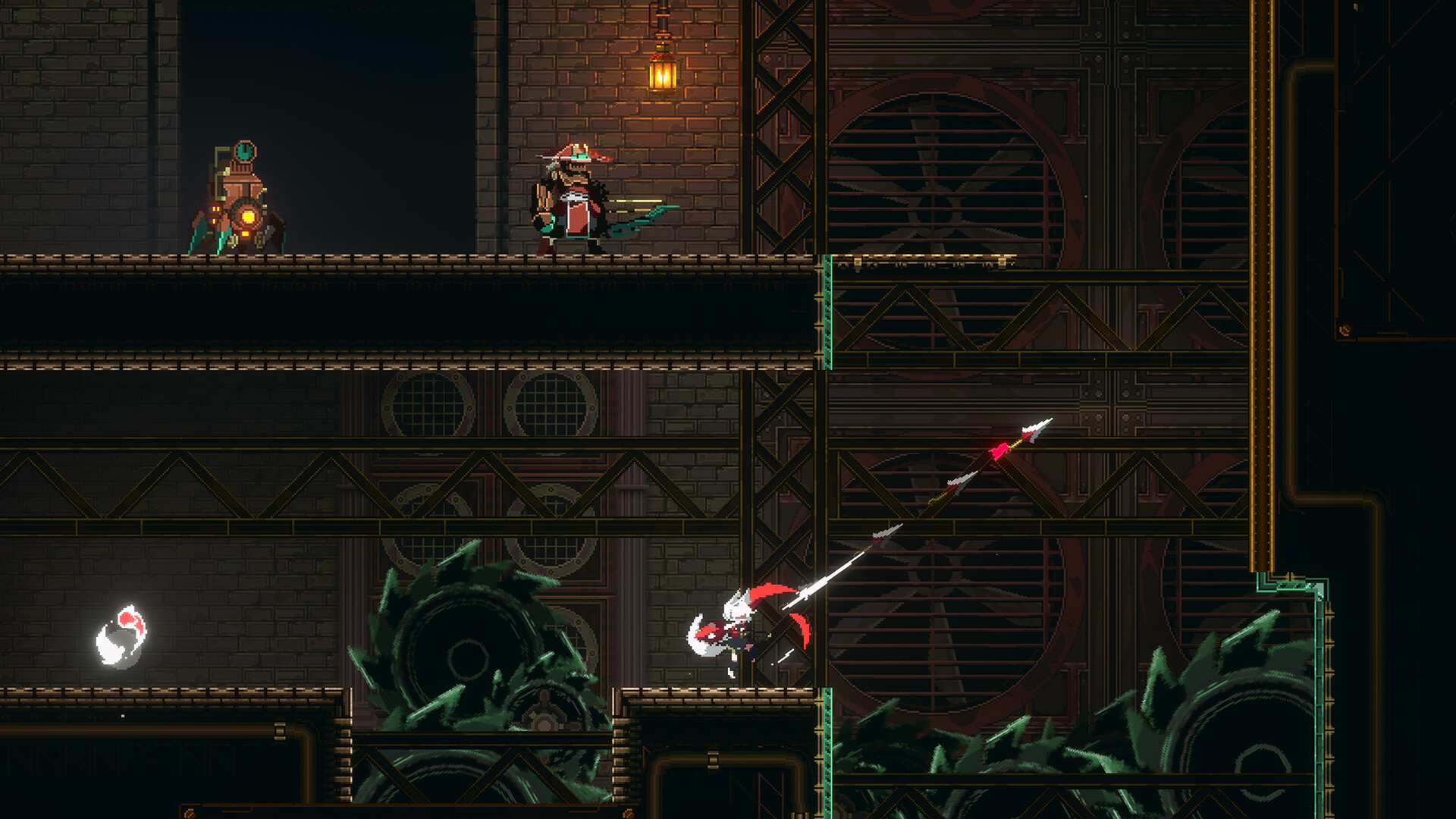 Gameplay scene from Inari showcasing fast-paced kunai combat in an Eastern fantasy setting