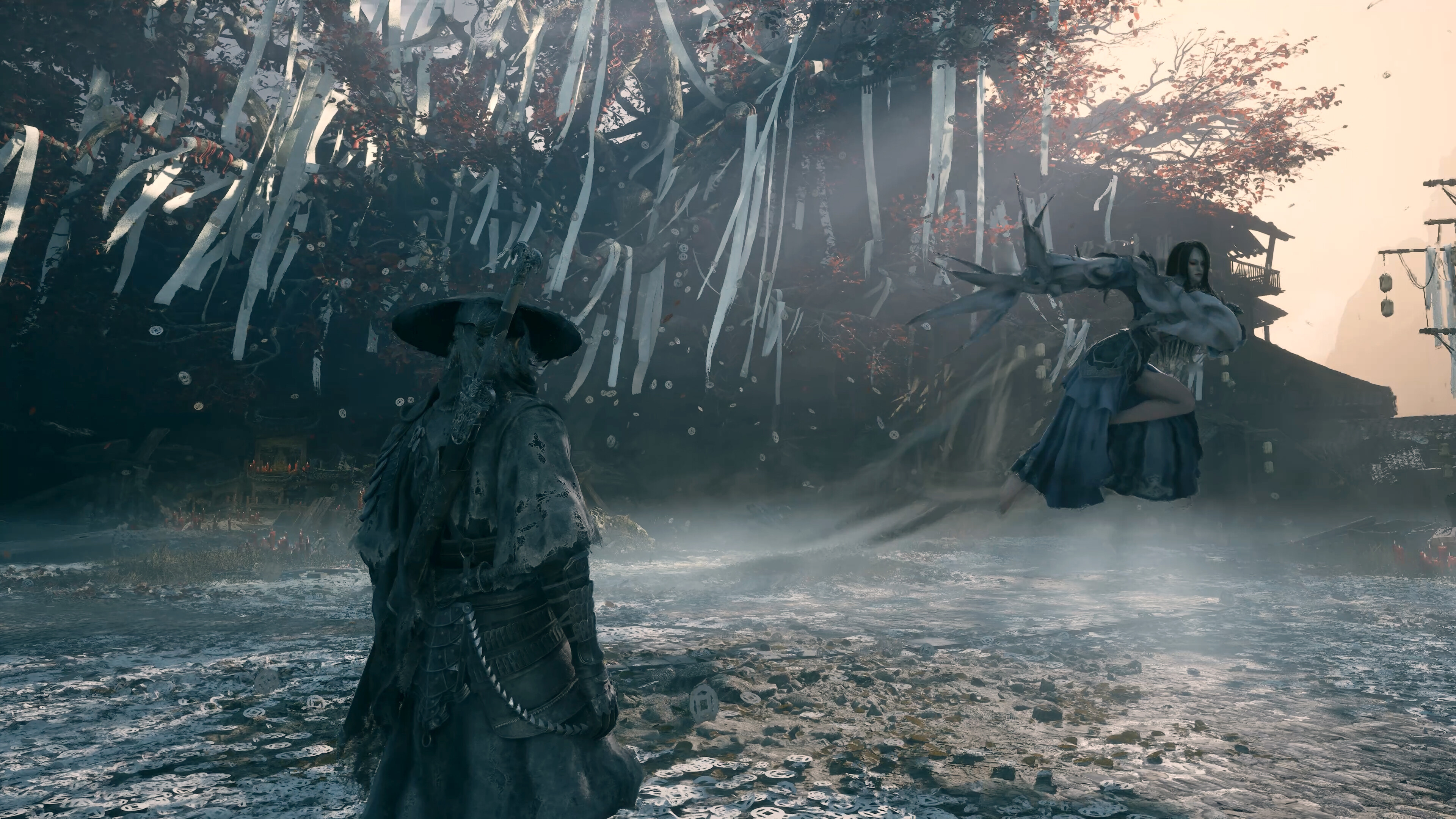 Phantom Blade Zero showcases a dramatic combat scene in a dark fantasy setting.