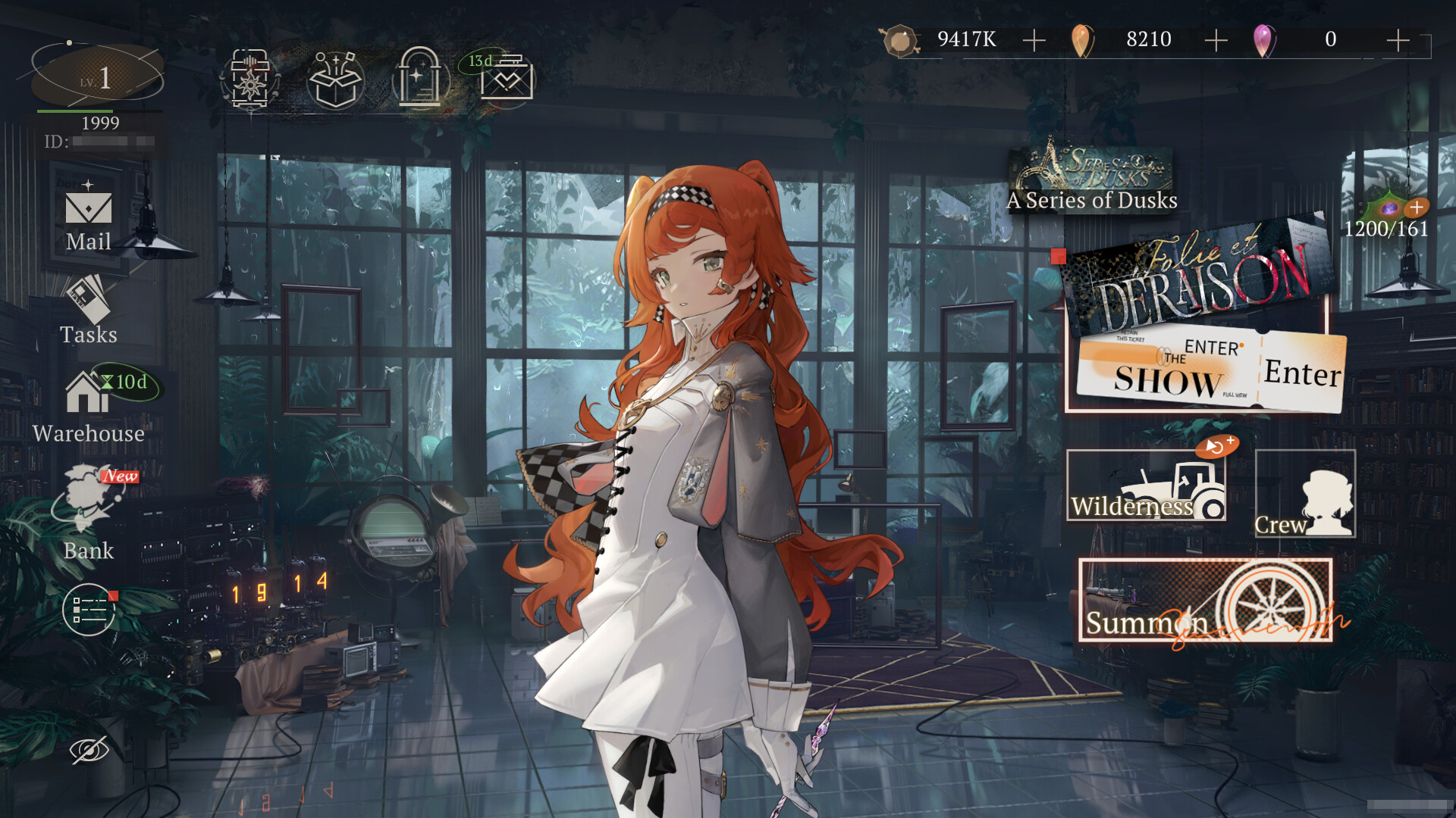 Character from Reverse: 1999 in a lush, detailed environment with UI elements