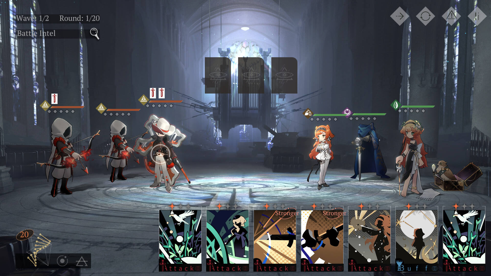 Turn-based combat scene from Reverse: 1999 featuring characters and strategic gameplay.
