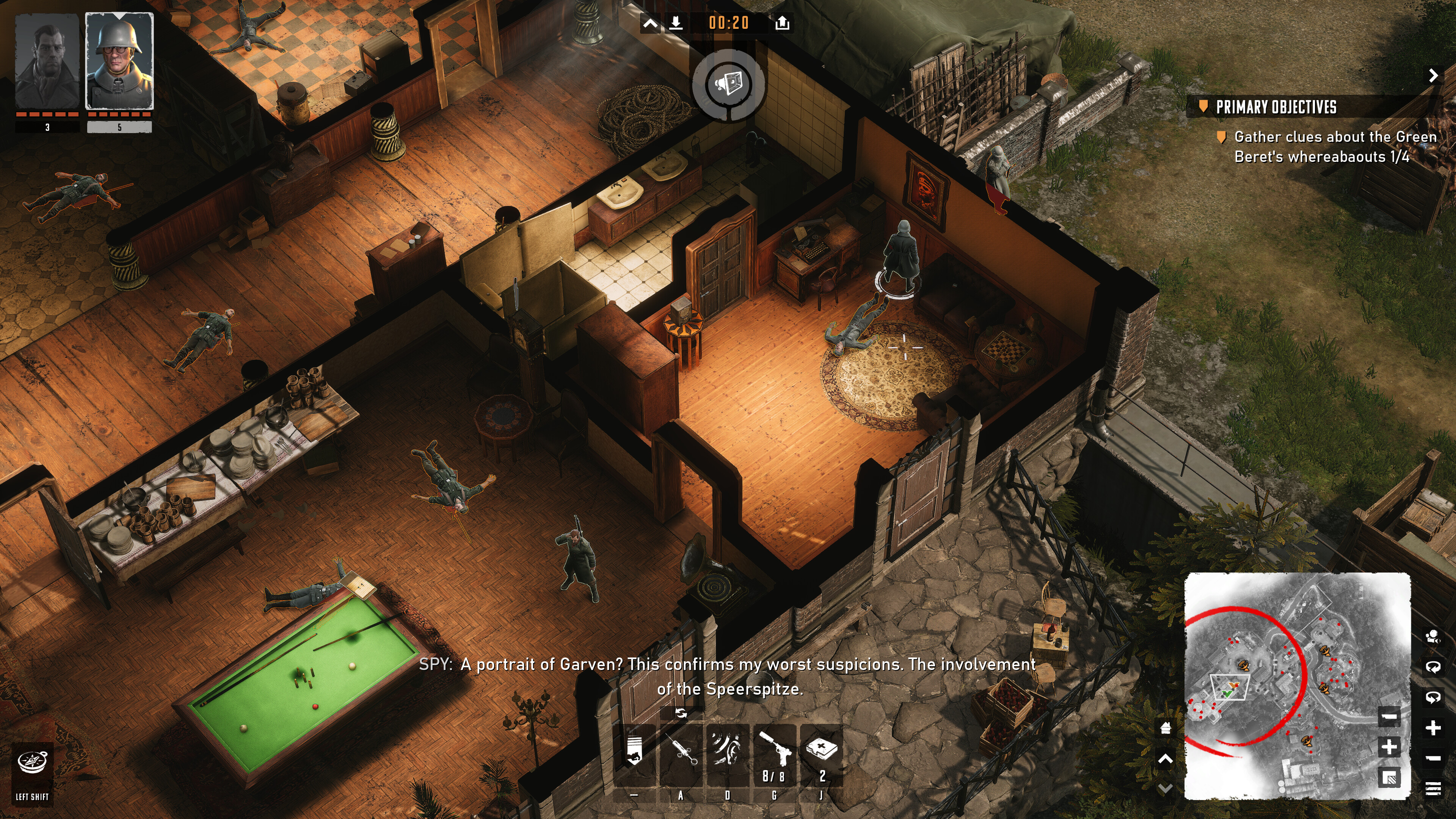 Tactical gameplay scene from Commandos: Origins - No Man Left Behind DLC