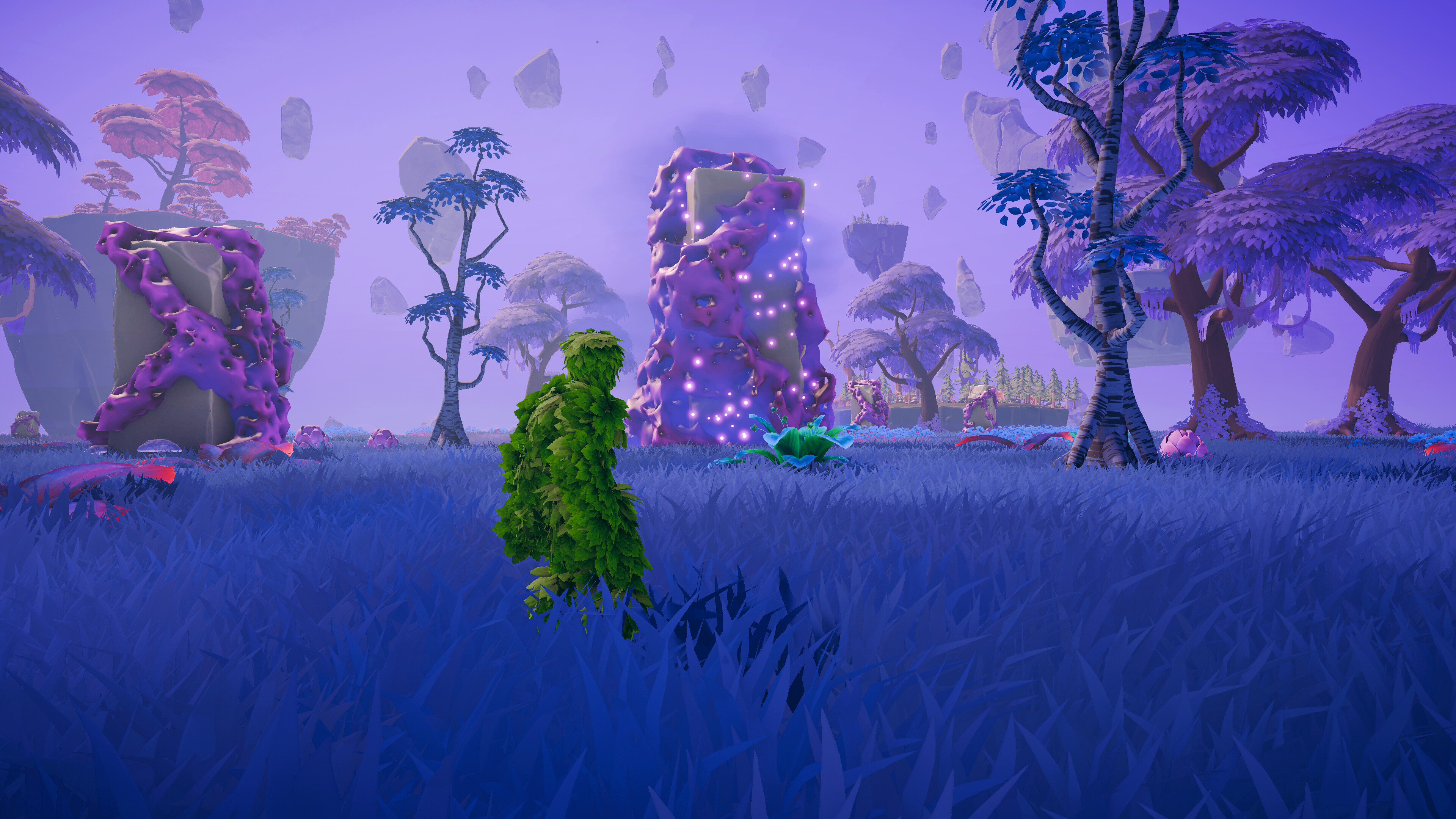 Leafborn game scene featuring a mystical leaf warrior in a vibrant landscape