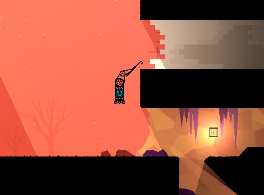 Character using an umbrella to navigate a vibrant 2D landscape in Moonbrella.