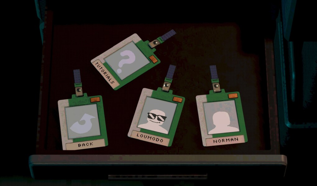 Retroneer character ID cards showcasing unique designs and mystery.