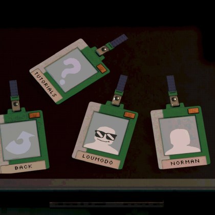 Retroneer character ID cards showcasing unique designs and mystery.