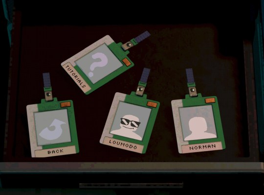 Retroneer character ID cards showcasing unique designs and mystery.